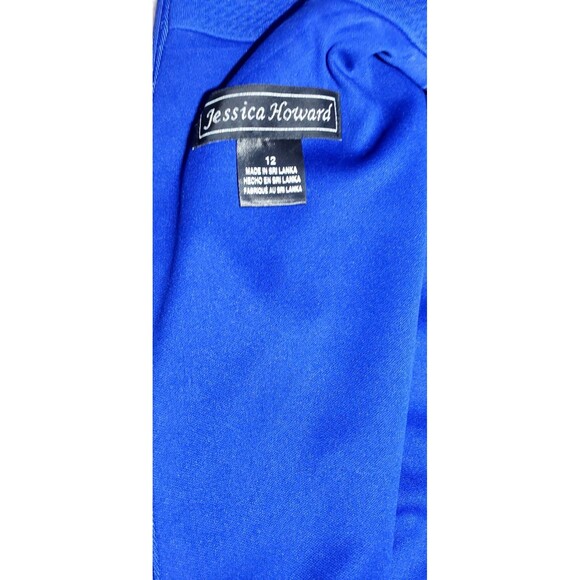 Blue Embroidered Sleeveless Dress Size 12 Retro Mod Boho Chic Cocktail Party A-L - Picture 7 of 16